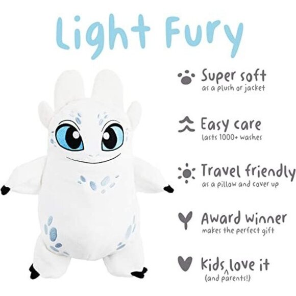 How To Train Your Dragon Hidden World Plush Hoodie Child Size 4-5 Cubcoats Glow - Picture 3 of 9